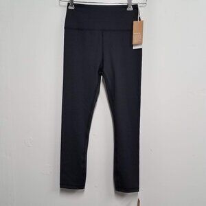 Reformation Ecomove High Rise Cropped Leggings Black Womens S Small 1308583BLK00